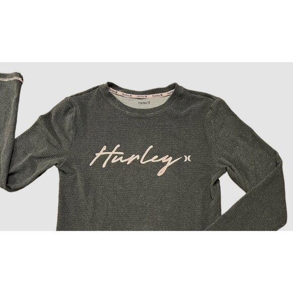 Hurley women’s gray pullover top size M pink logo and trim - Picture 2 of 6